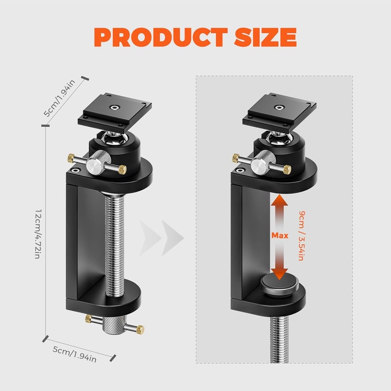 Luvan 360° Rotating Mini Bench Vise Stand, Double Locking Heavy-Duty Table Vise Stand with Enhanced Clamping Force, Adjustable Angle Vise Bracket Table Clamp Stand with Swivel Base for Fractal Vise ﻿ - Image 5